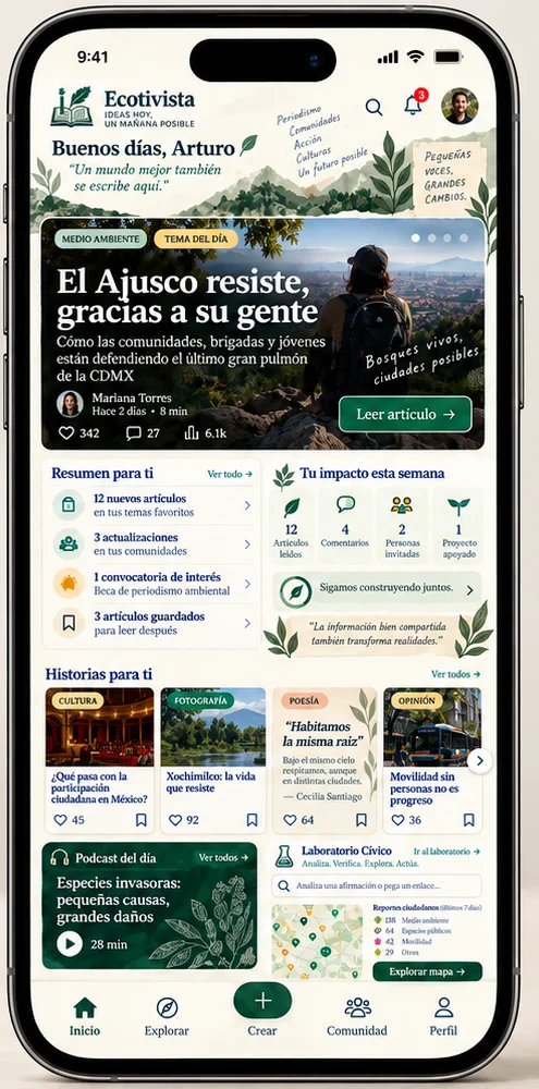 Propuesta visual móvil de Ecotivista