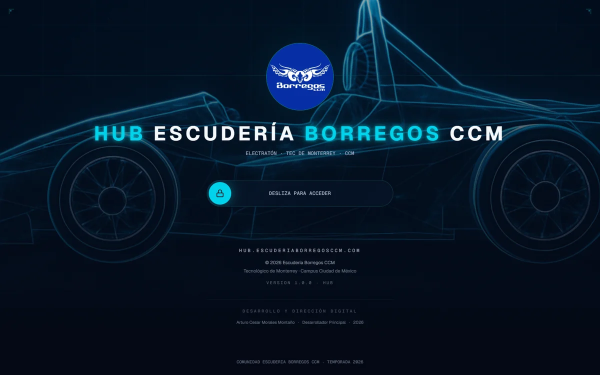 Entrada pública de HUB, Escudería Borregos CCM