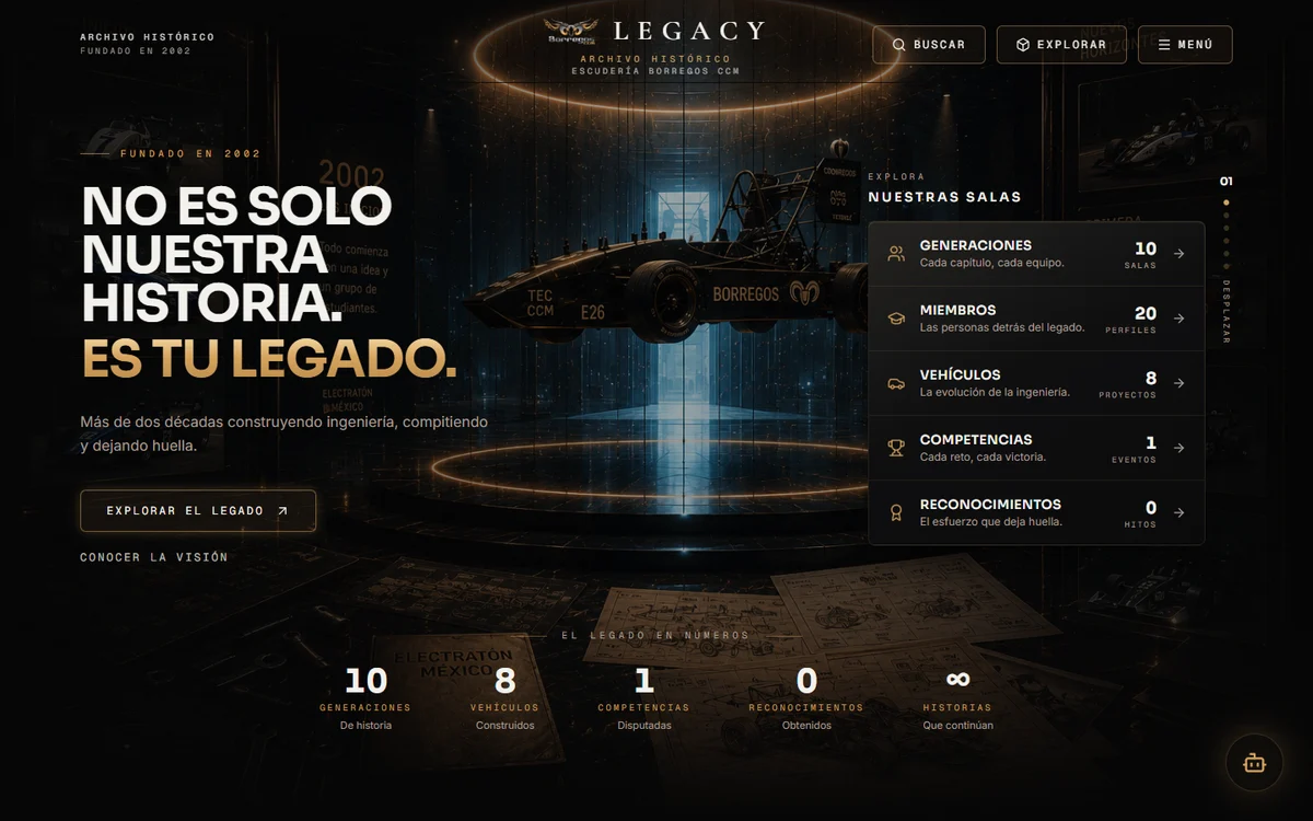 Entrada pública de LEGACY, Escudería Borregos CCM